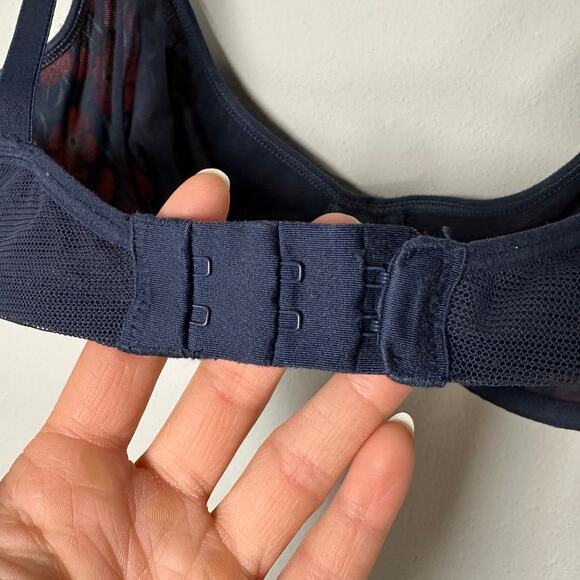 Lively Navy Blue & Orange Floral Underwire Bra Women's 34C - Picture 5 of 8